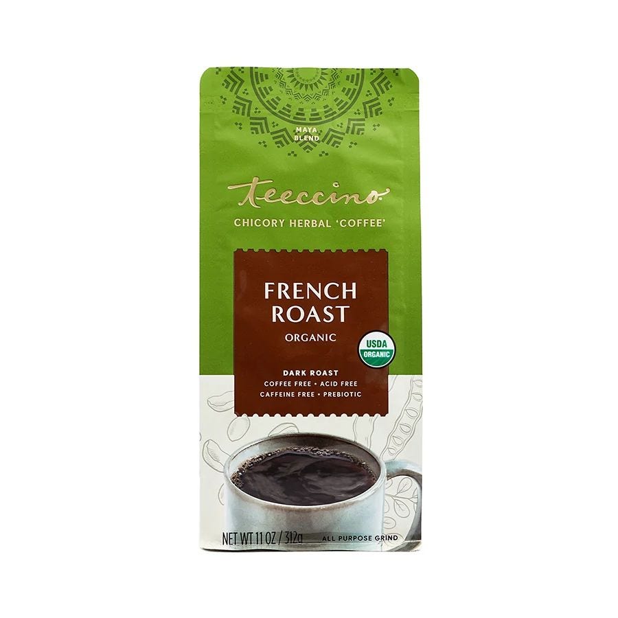 Teeccino Organic Herbal Coffee Alternative French Roast Caffeine Free 11 oz