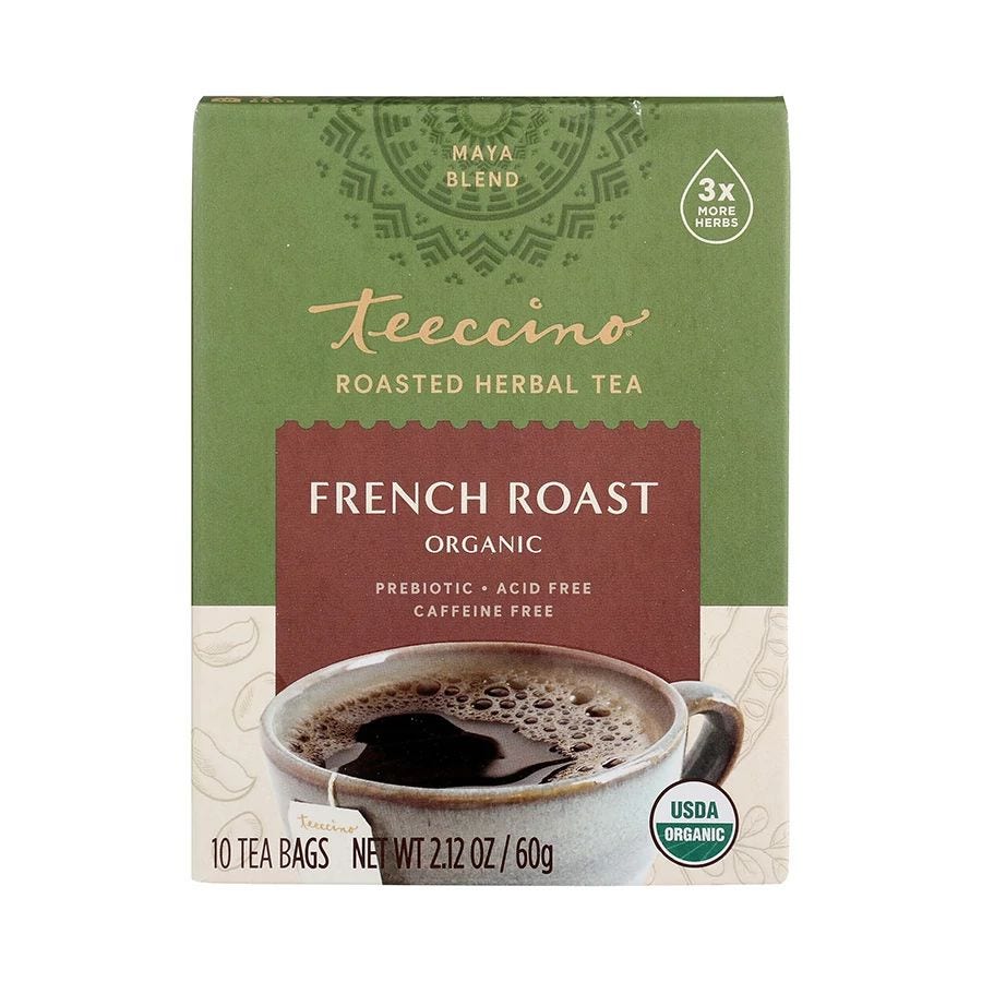 Teeccino French Roast Chicory Herbal Tea 10 tee-bags