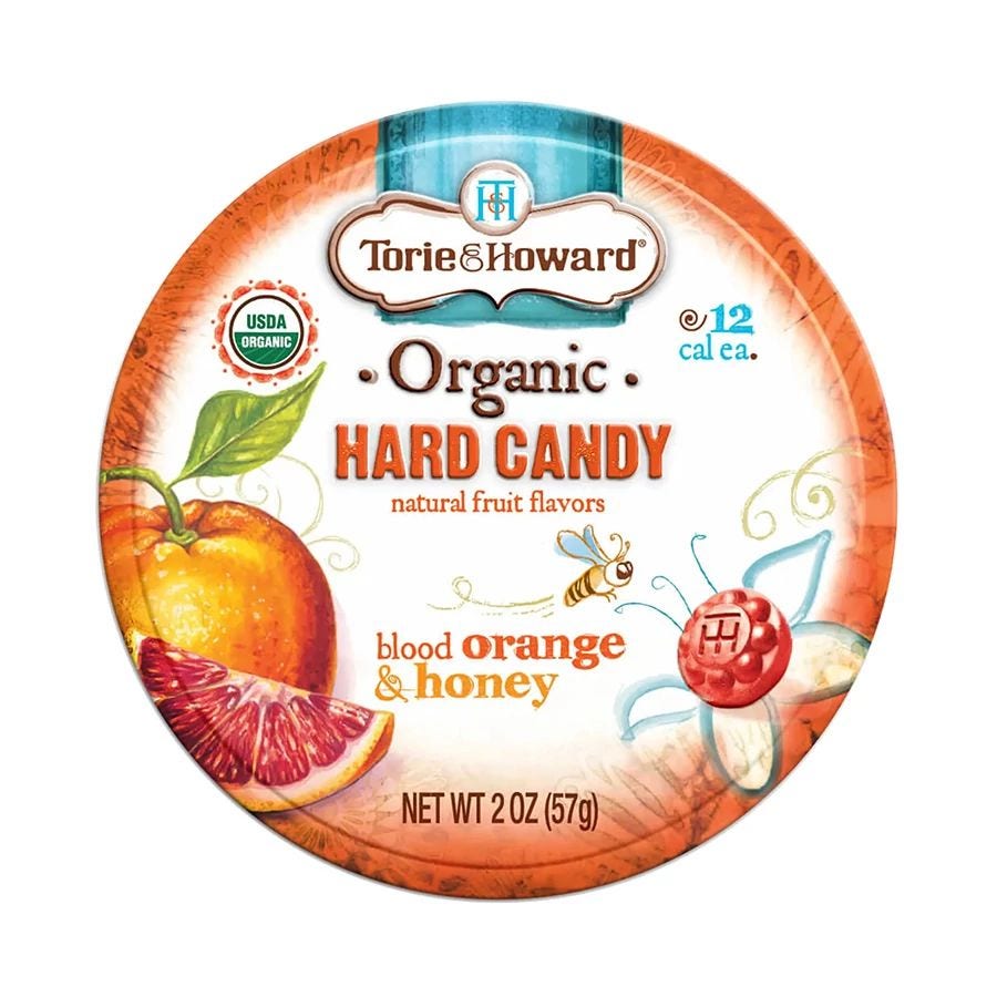 Torie and Howard Blood Orange & Honey Hard Candy 2 oz.