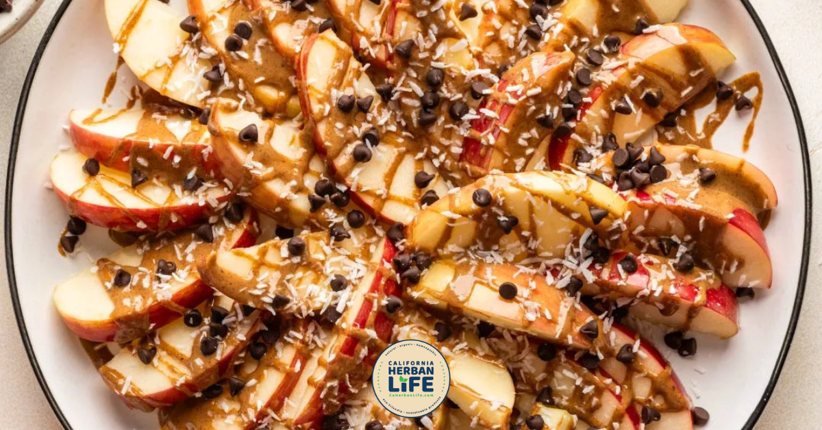 Apple Nachos with Spiced Nut Butter