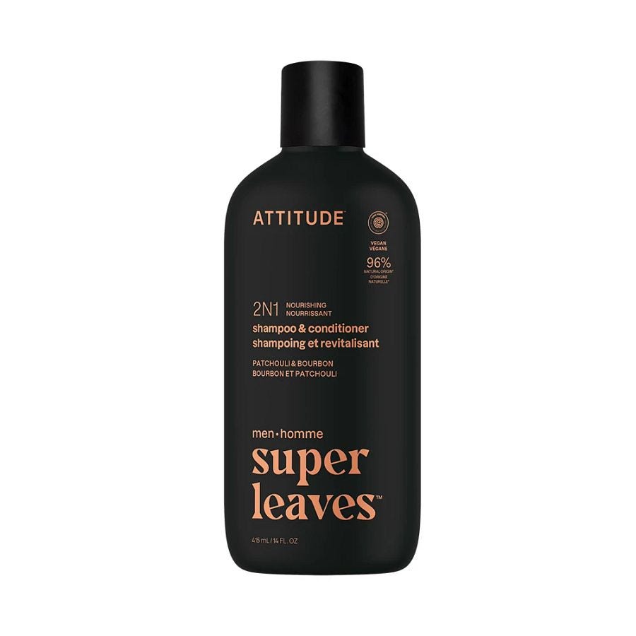 Attitude Men's Patchouli & Bourbon Nourishing 2-in-1 Shampoo & Conditioner 14 fl. oz.