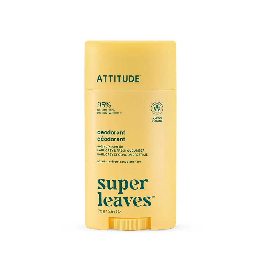 Attitude Super Leaves Earl Grey & Fresh Cucumber Aluminum Free Deodorant 2.64 oz.