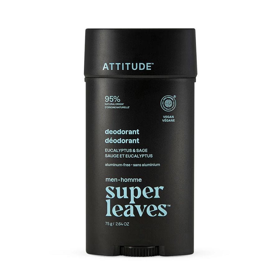 Attitude Men's Eucalyptus & Sage Super Leaves Deodorant 2.64 oz.