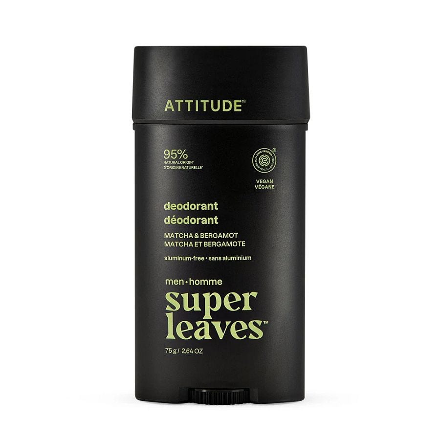 Attitude Men's Matcha & Bergamot Super Leaves Deodorant 2.64 oz.