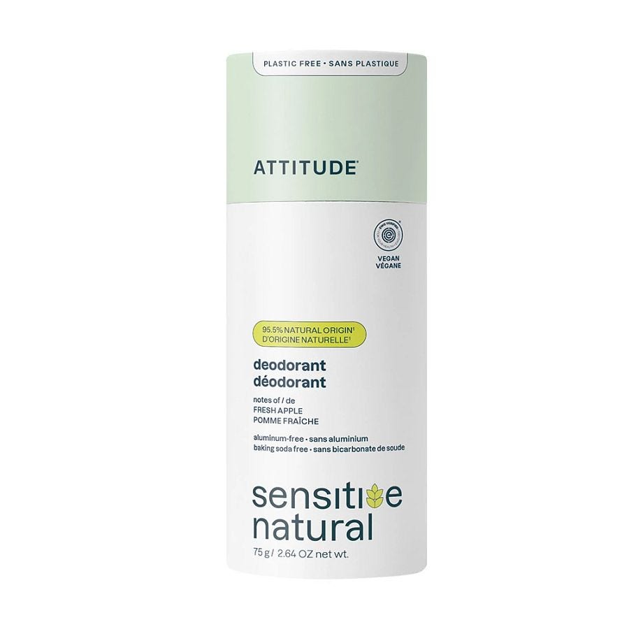 Attitude Super Leaves Fresh Apple Sensitive Plastic-Free Deodorant 2.64 oz.