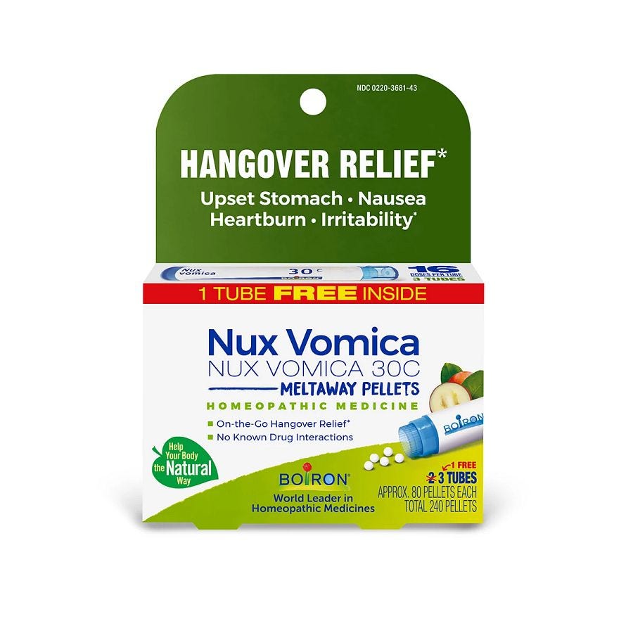 Boiron Nux Vomica 30c 3 (80 pellet) tubes