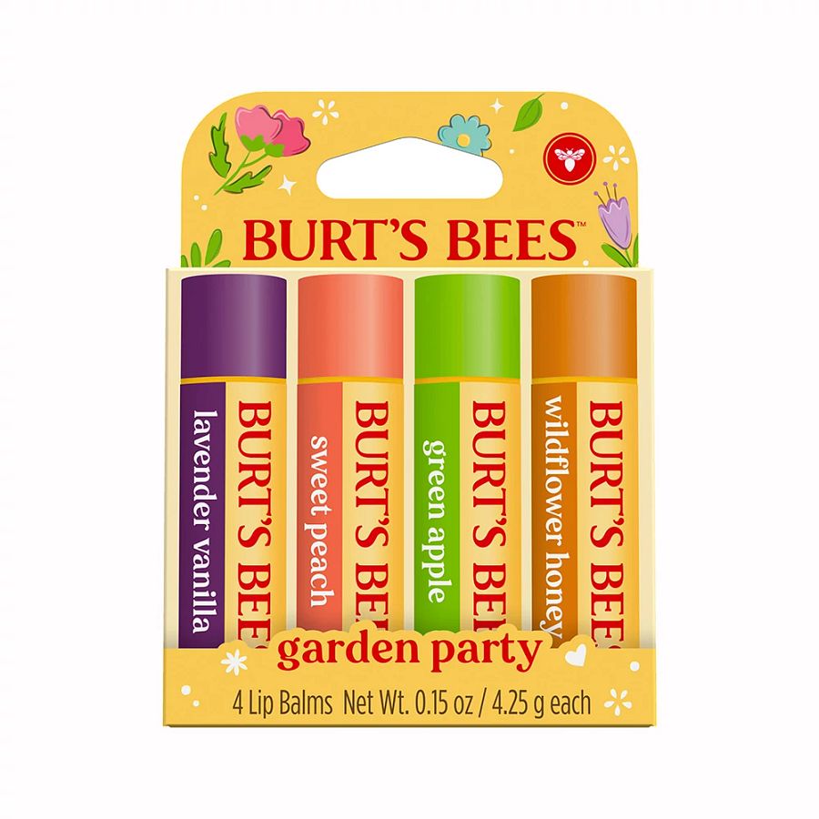 Burt's Bees 4-Pack Garden Party Lip Balms 4 (0.15 oz.) tubes in blister box