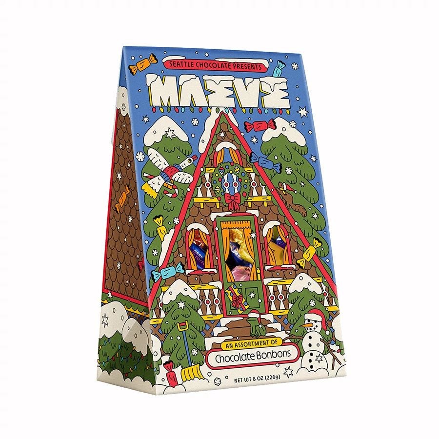 Maeve Holiday Away in an A-Frame Chocolate Bonbons 8 oz.