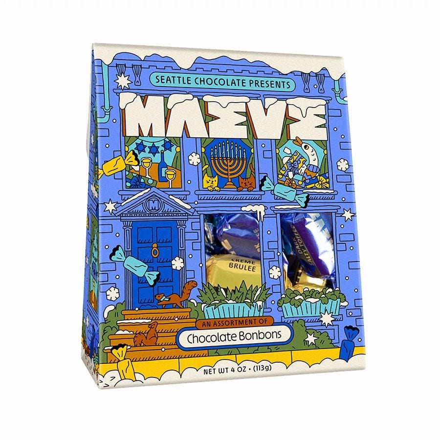 Maeve Holiday Home for Hanukkah Chocolate Bonbons 4 oz.