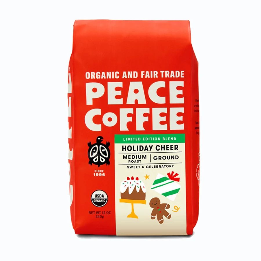 Peace Coffee Holiday Cheer Medium Roast Ground Coffee 12 oz.