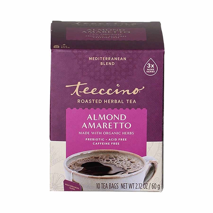Teeccino Almond Amaretto Chicory Herbal Tea 10 tea bags
