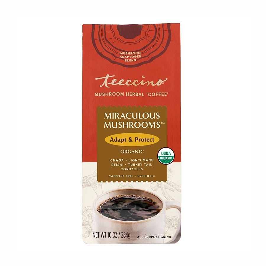 Teeccino Organic Miraculous Mushrooms Herbal Coffee 10 oz.