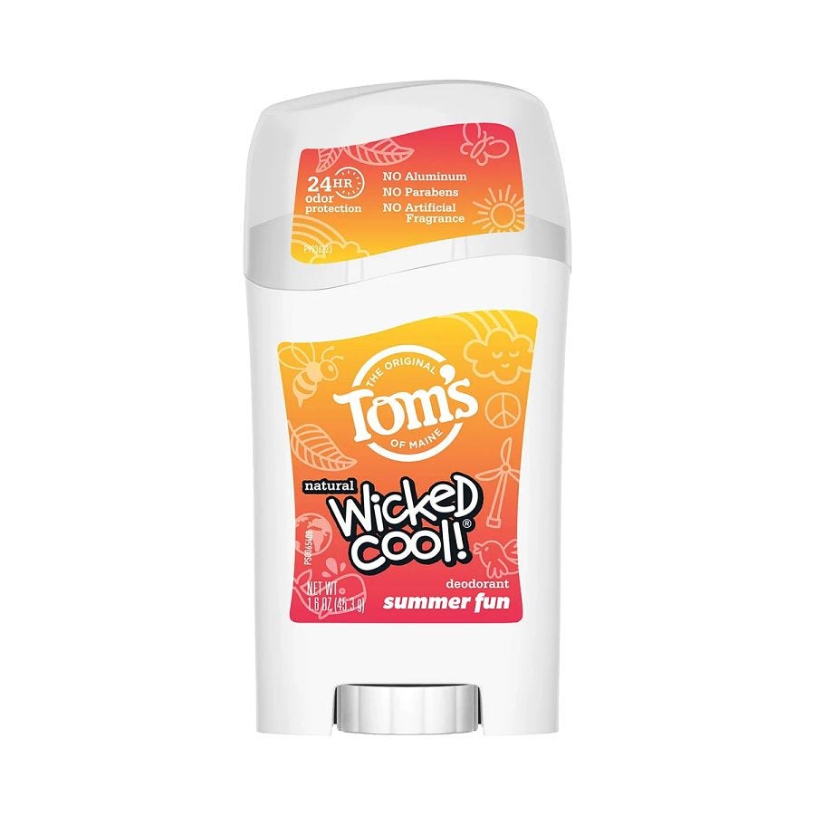 Tom's of Maine Girl's Summer Fun Wicked Cool Kid's Deodorant Stick 1.6 oz.