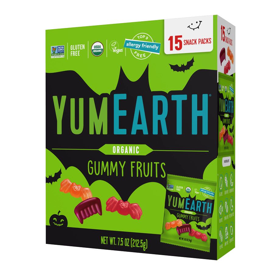 YumEarth Halloween Organic Gummy Fruits 10 (0.5 oz.) individual packs