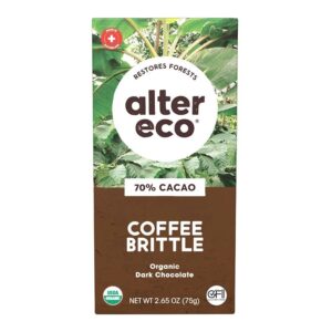 Alter Eco Organic Coffee Brittle Chocolate Bar 2.65 oz.