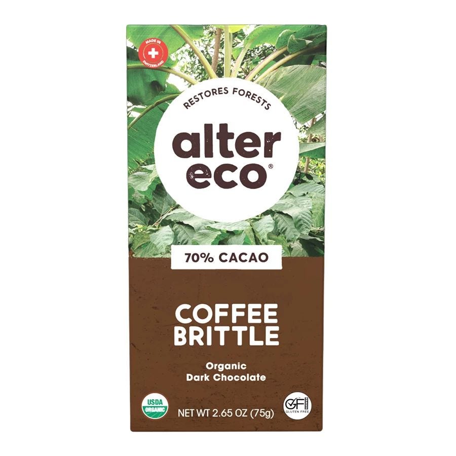Alter Eco Organic Coffee Brittle Chocolate Bar 2.65 oz.