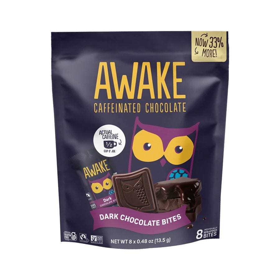 Awake Caffeinated Dark Chocolate Pouch 8 (0.48 oz.) count