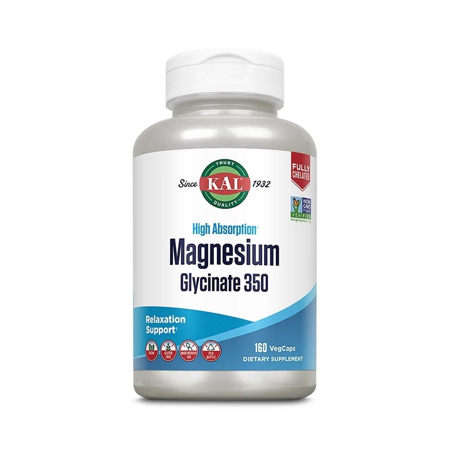 KAL High Absorption Magnesium Glycinate 350 160 VegCaps