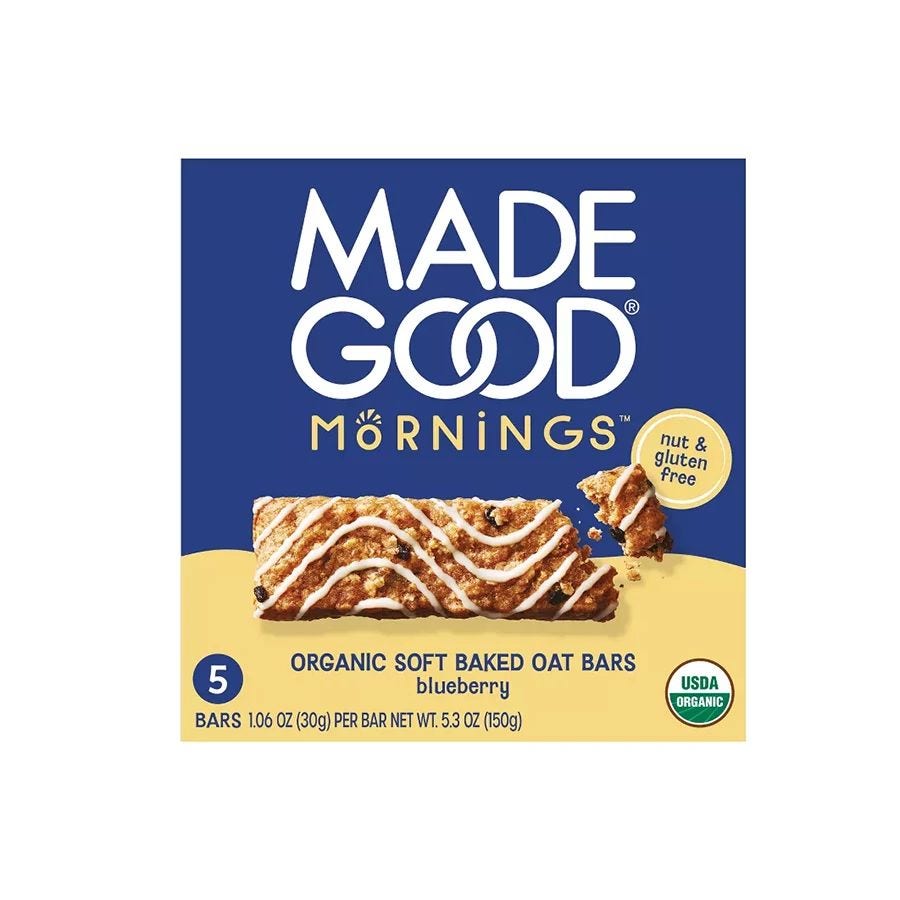 MadeGood Blueberry Soft Breakfast Bars 5 count