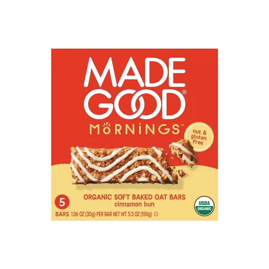 MadeGood Cinnamon Bun Soft Breakfast Bars 5 count