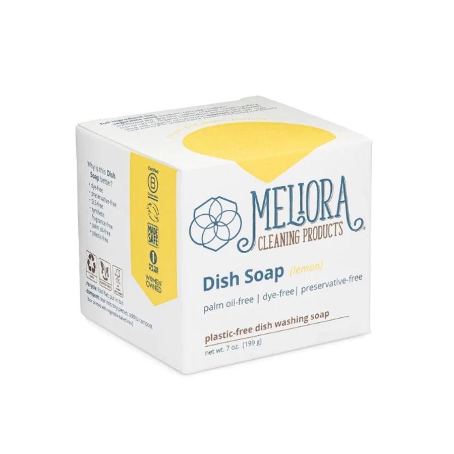 Meliora Lemon Plastic-Free Dish Washing Soap 7 fl. oz. bar