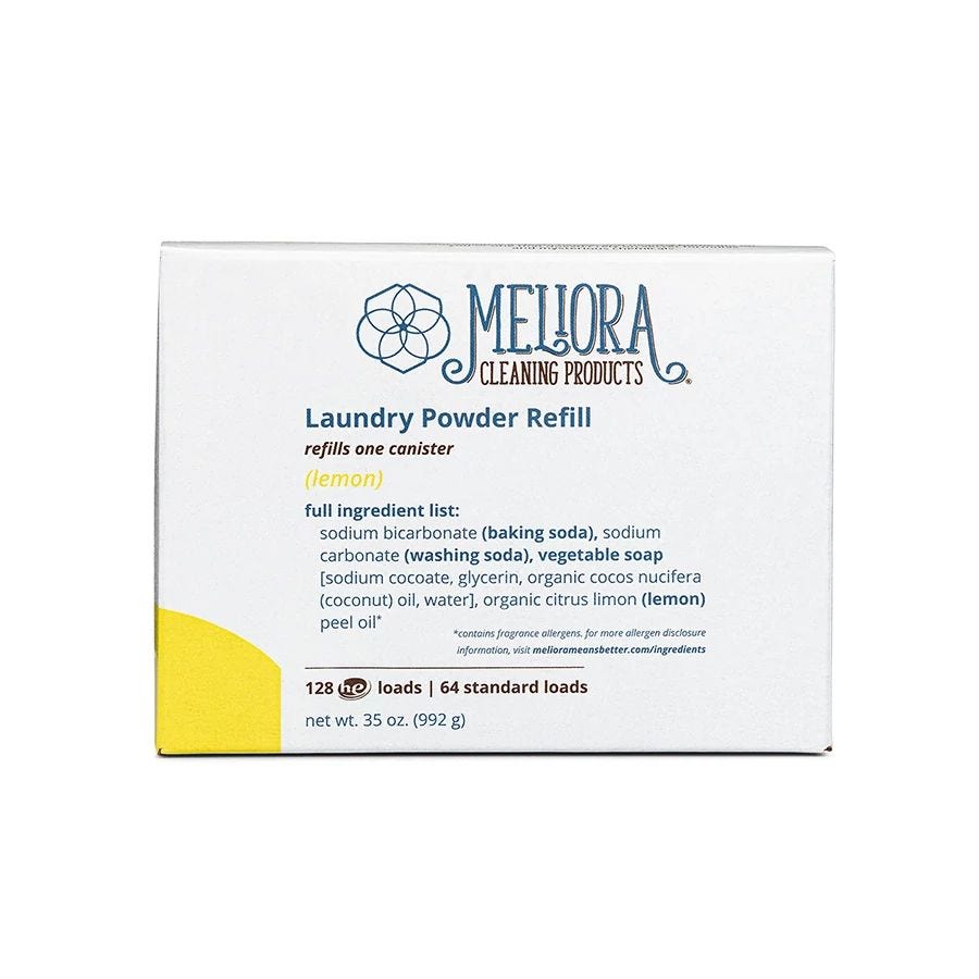 Meliora Lemon Plastic-Free Laundry Powder Refill 35 oz.