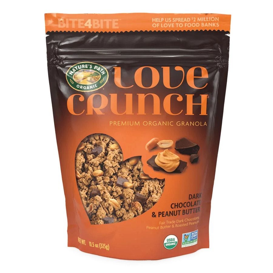 Nature's Path Love Crunch Dark Chocolate & Peanut Butter Organic Granola 11.5 oz.