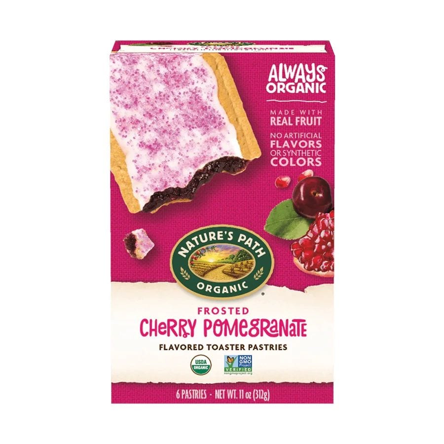 Nature's Path Cherry Pomegranate Organic Frosted Toasted Pastries 11 oz.