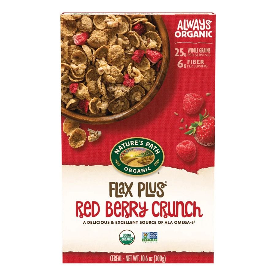 Nature's Path Flax Plus Red Berry Crunch Organic Cereal 10.6 oz.