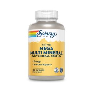 Solaray Mega Multi Mineral Iron-Free Daily Mineral Complex 200 VegCaps