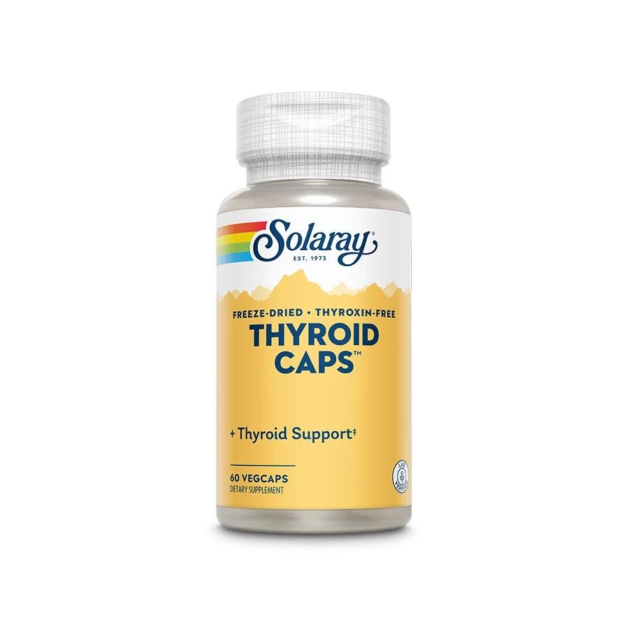 Solaray Thyroid Caps Freeze-Dried Thyroxin Free 60 VegCaps