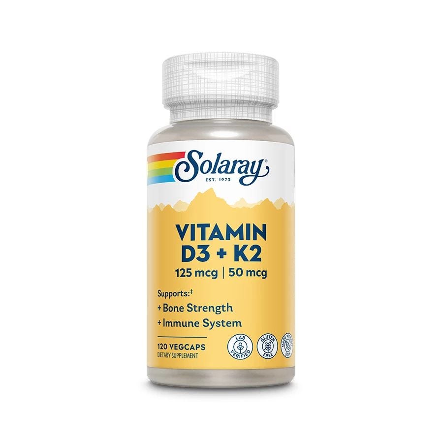 Solaray Vitamin D3 + K2 125 mcg 120 VegCaps