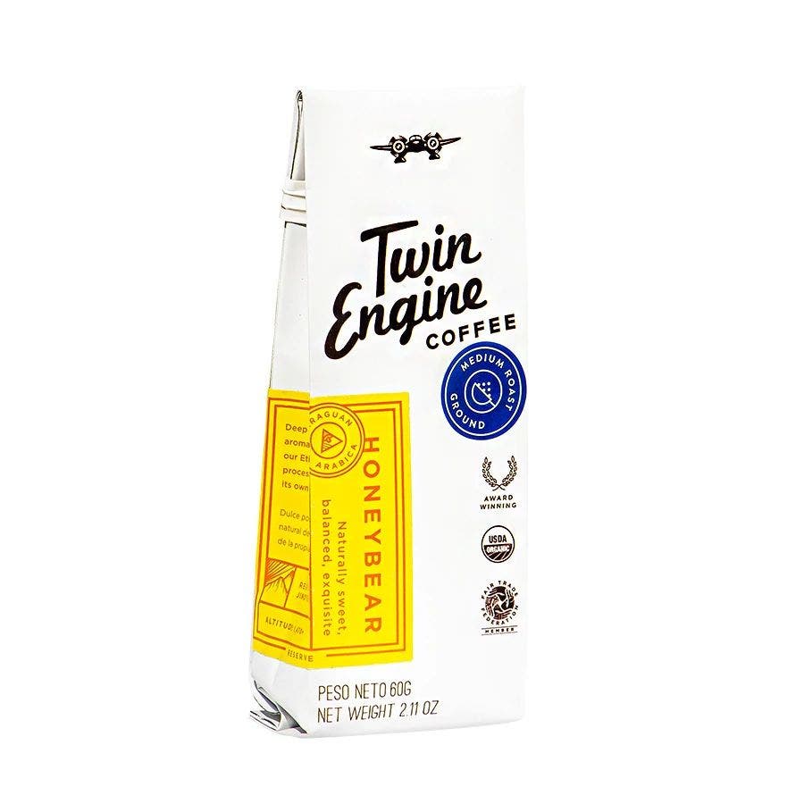 Twin Engine Coffee Honey-Bear Reserve Medium Ground Coffee Traveler 2.11 oz.