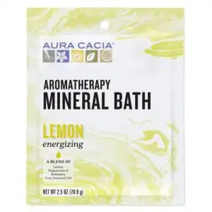Aura Cacia Energizing Lemon, Aromatherapy Mineral Bath, 20.5 oz. packet