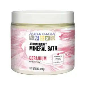 Aura Cacia Comforting Geranium Mineral Bath 16 oz. Jar