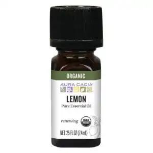 Aura Cacia Organic Lemon Essential Oil, 0.25 oz