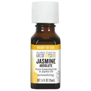 Aura Cacia Essential Oil Jasmine Absolute in Jojoba Oil, 0.5 oz