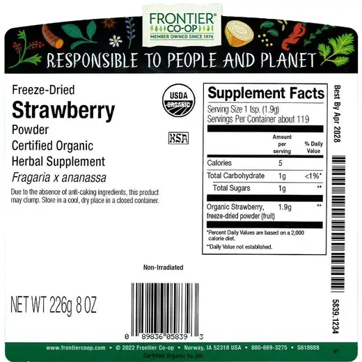 Frontier Co-op Freeze-Dried Strawberry Powder, Organic 1/2 lb. - Image 4