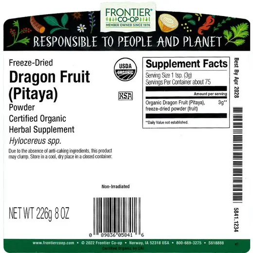 Frontier Co-op Freeze-Dried Dragon Fruit (Pitaya), Organic 1/2 lb. - Image 2
