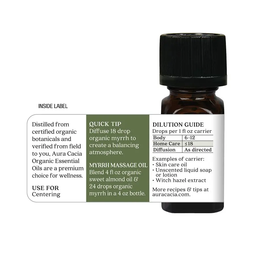 Aura Cacia Essential Oil Organic Myrrh 0.25 fl.oz. - Image 2