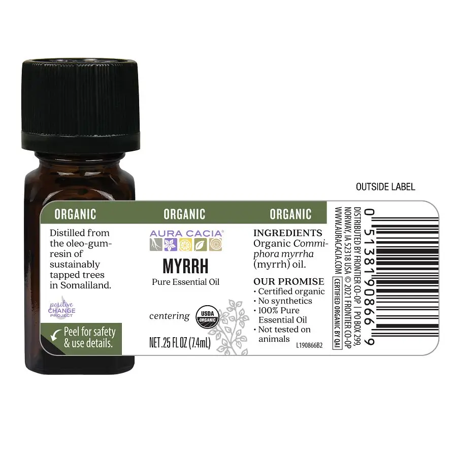 Aura Cacia Essential Oil Organic Myrrh 0.25 fl.oz. - Image 3