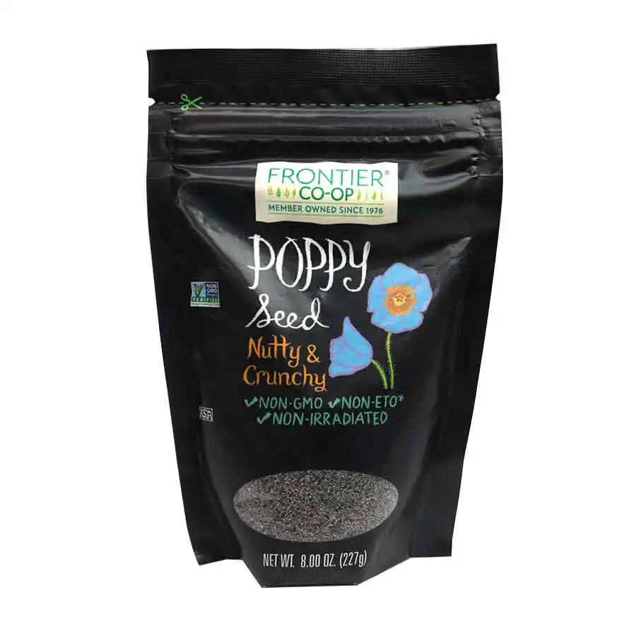 Frontier Co-op Organic Whole Poppy Seed 6.14oz. Re-Closable Bag