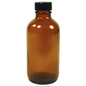 Frontier Co-op 4 oz. Amber Boston Round Bottle with Cap 6 count Frontier Co-op 4 oz. Amber Boston Round Bottle with Cap 6 count