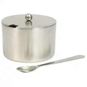 Frontier Co-op Stainless Steel Salt Cellar with Spoon 2 oz.