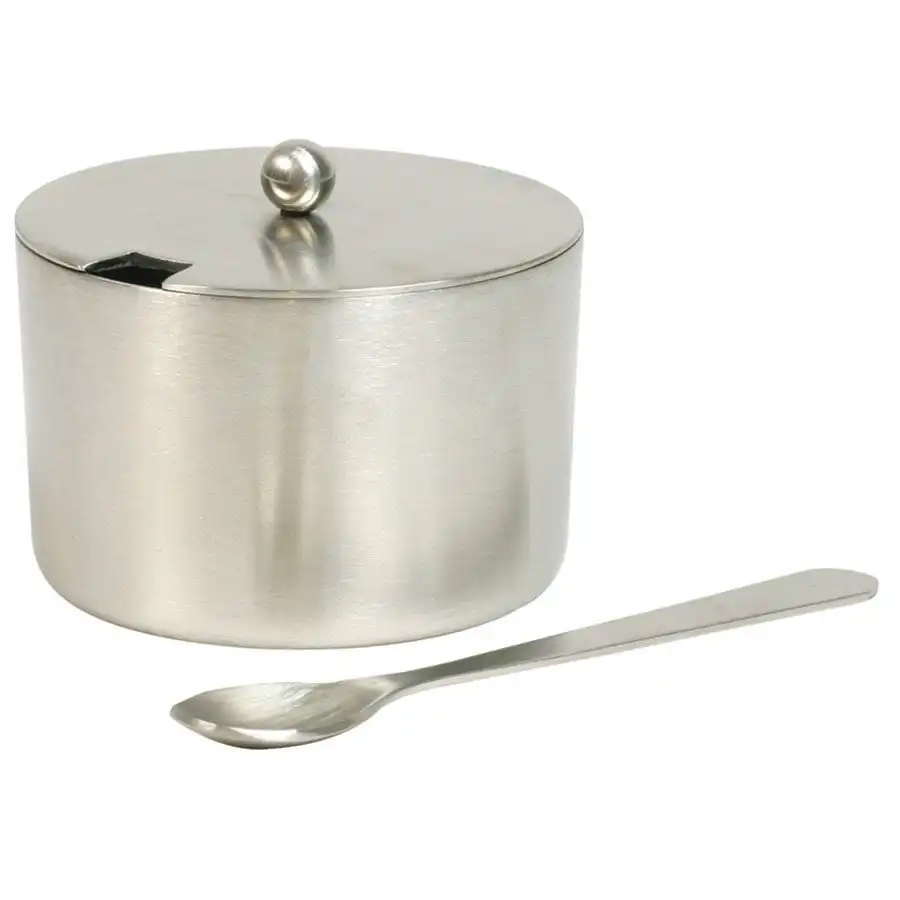 Frontier Co-op Stainless Steel Salt Cellar with Spoon 2 oz.