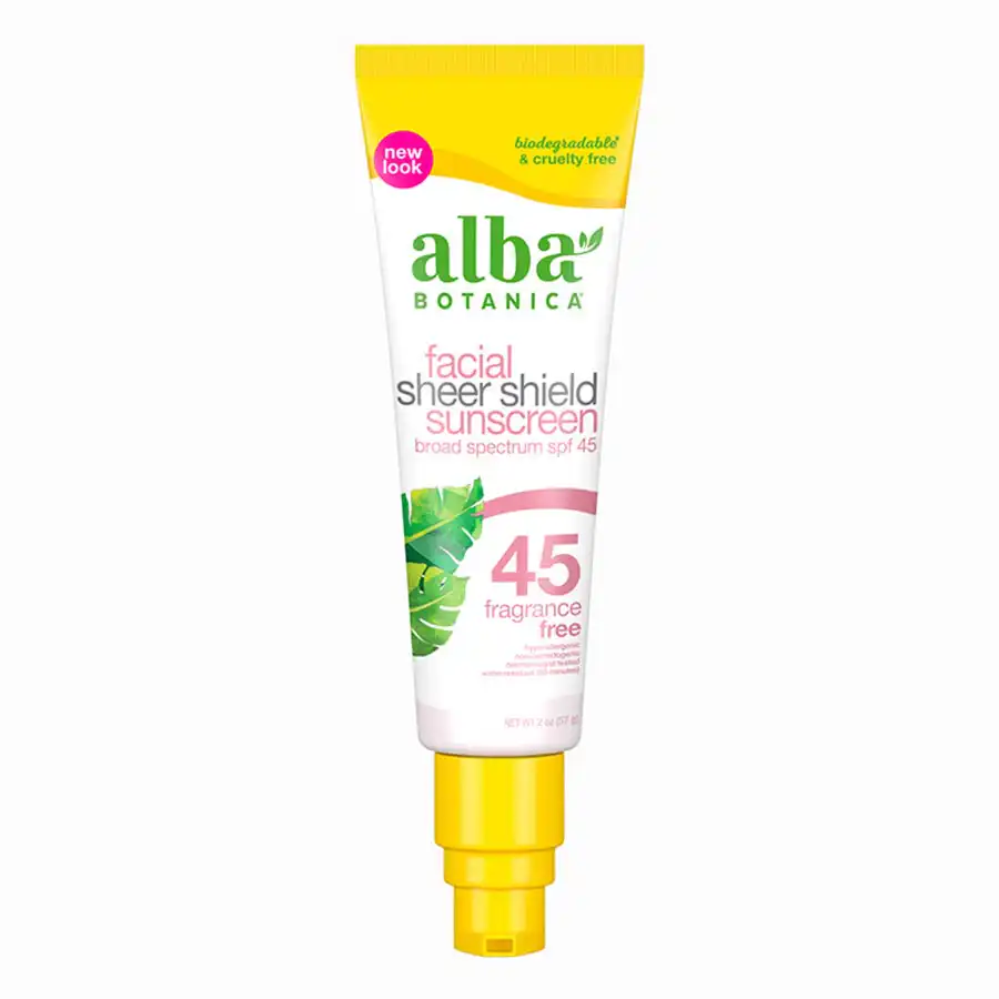 Alba Botanica Facial Sheer Shield Suncreen SPF 45 2 oz.