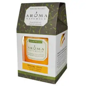 Aroma Naturals Naturally Blended Candles Relaxing (Tangerine) 3″ x 3 1/2″ Pillars 60 hours burn time