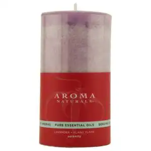 Aroma Naturals Naturally Blended Candles Serenity (Purple) 2 3/4″ x 5″ Pillars 70 hours burn time