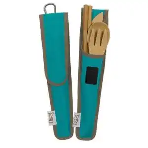Chico Bag To-Go Ware RePEaT Utensil Sets Agave (Teal) Bamboo Fork, Knife, Spoon and Chopsticks and RePEaT Carrying Case