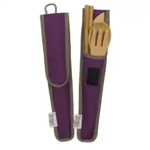 Chico Bag To-Go Ware RePEaT Utensil Sets Mulberry (Purple) Bamboo Fork, Knife, Spoon and Chopsticks and RePEaT Carrying Case